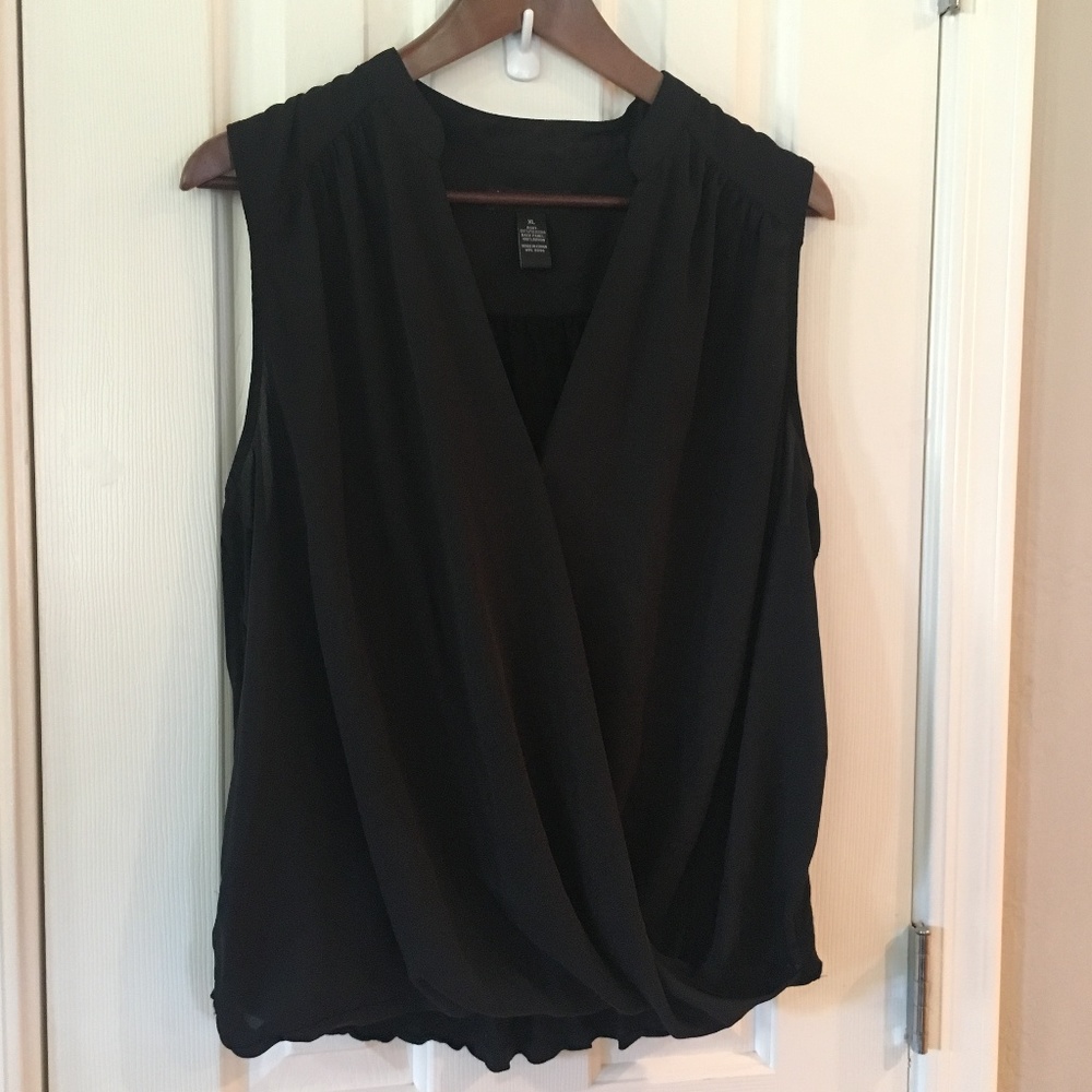 INC Sleeveless Black Blouse